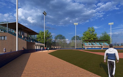 Rekonstrukce baseballových hřišť včetně nové tribuny