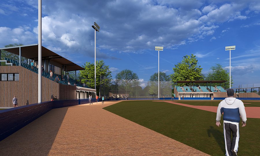 Rekonstrukce baseballových hřišť včetně nové tribuny